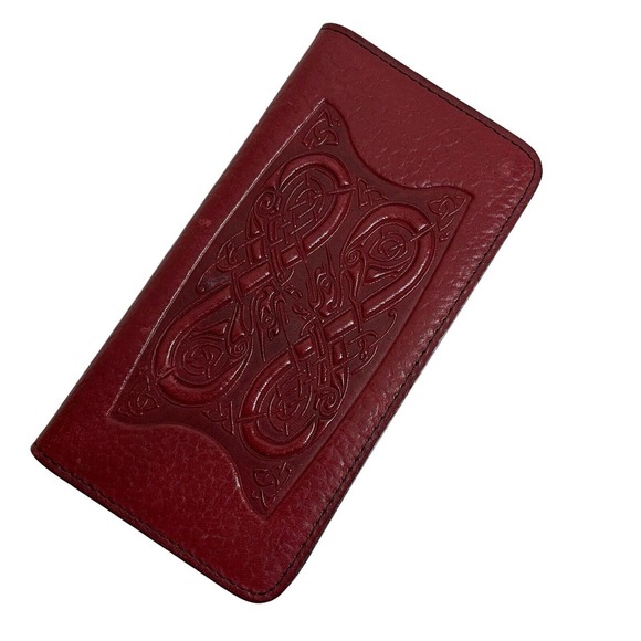 Oberon Design Bags Oberon Design Leather Wallet Celtic Knot Red